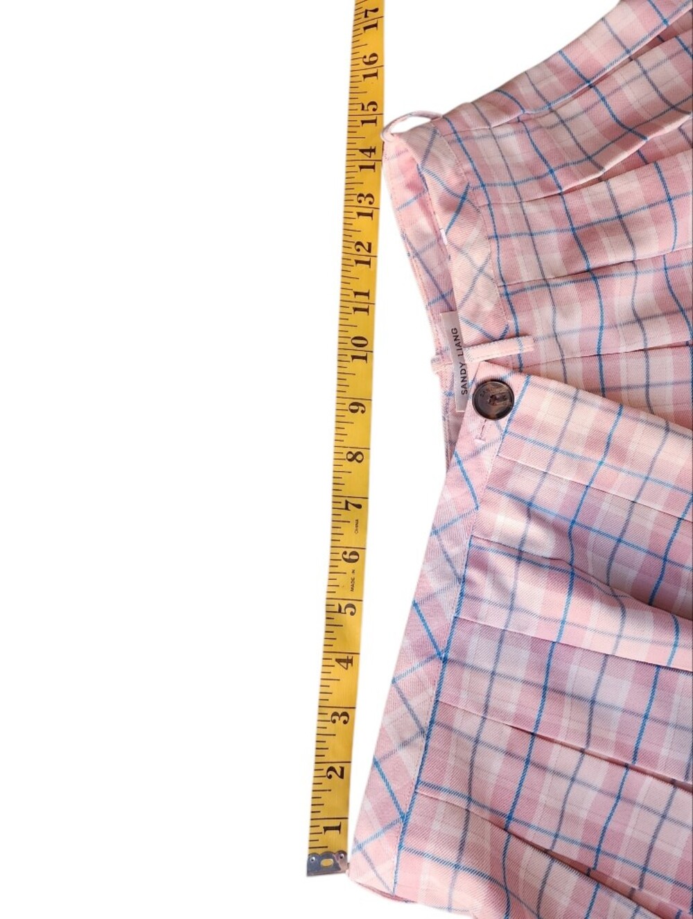 Sandy Liang Franc Skort Pleated Pink Multi Plaid Size 4 - Picture 14 of 14